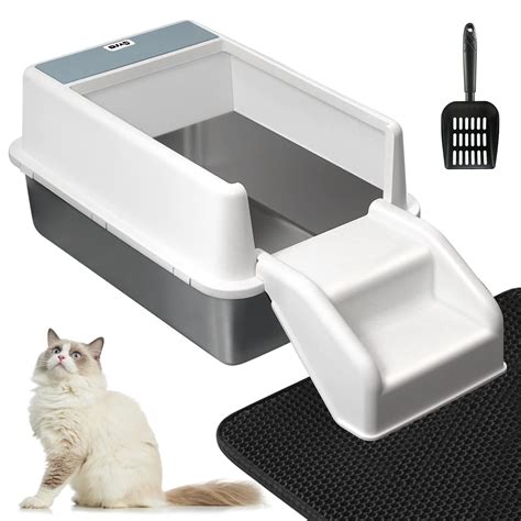 avra stainless steel litter box|Extra Large 19.6 in. x 19.6 in. Stainless Steel Cat Litter Box with .